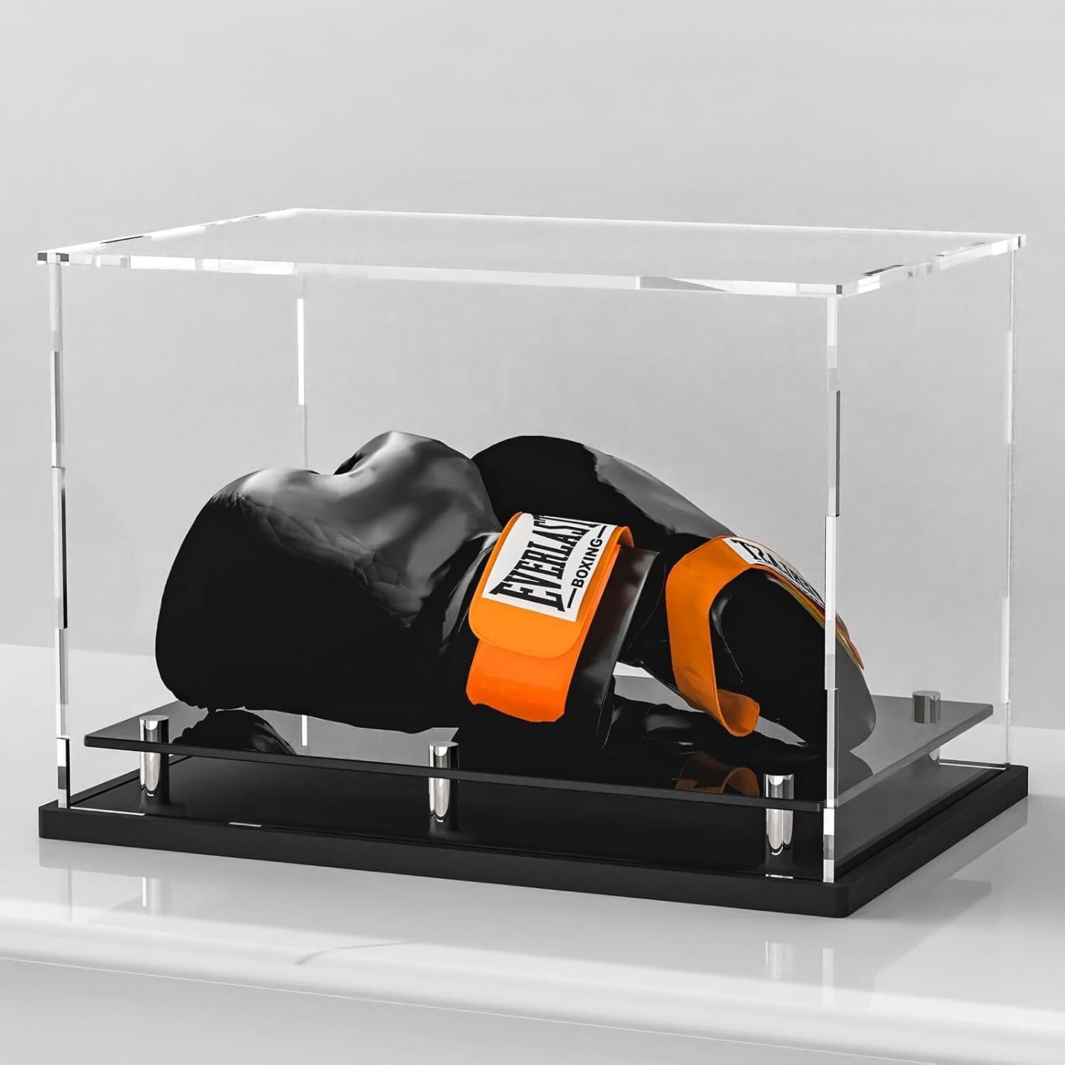 13.3'' Clear Acrylic Glove Display Case Holder with Fixed Bracket for Stability