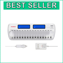Load image into Gallery viewer, 16-Bay Smart Battery Charger for AA AAA Rechargeables with LCD &amp; Safety Features