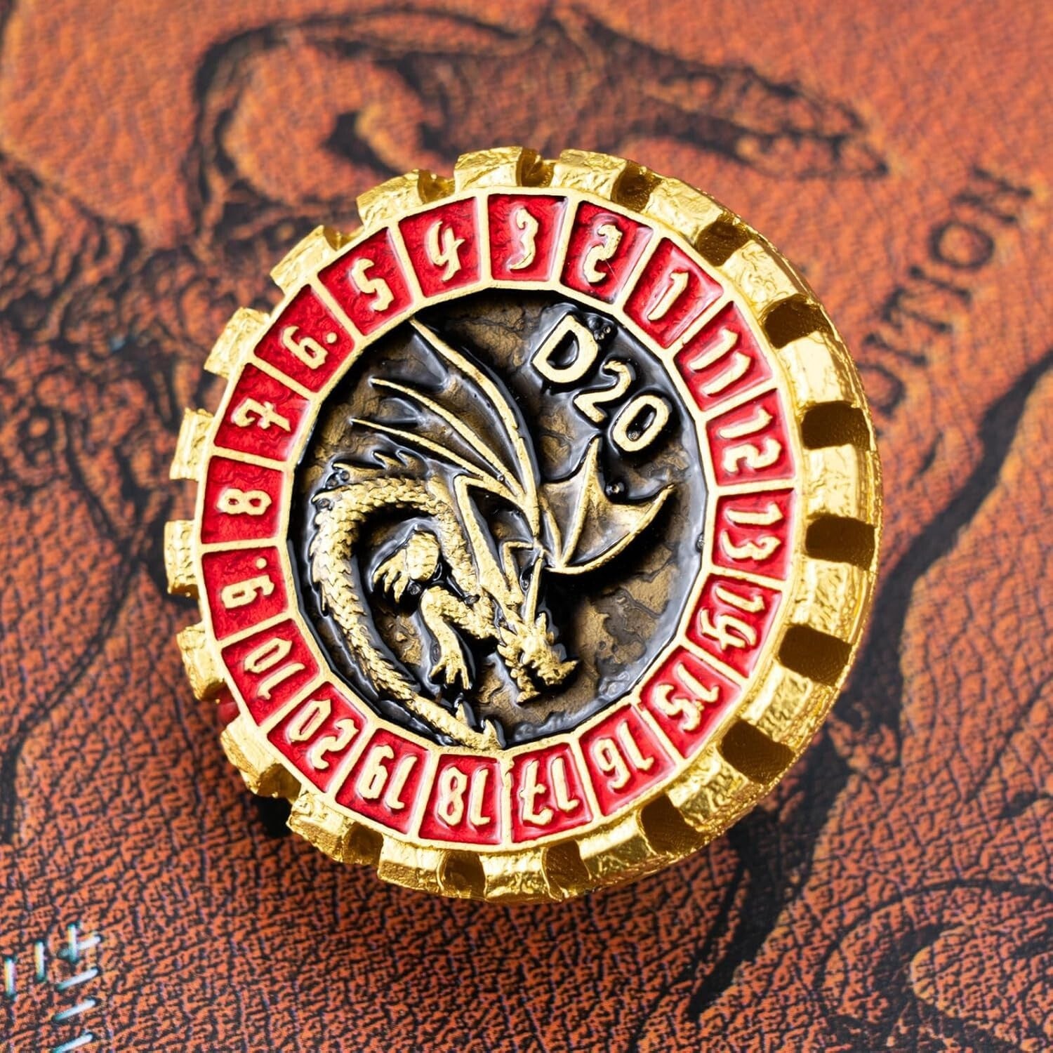 Auditory Delight: 7-Piece Dungeons and Dragons Metal Dice Set with Dragon Design