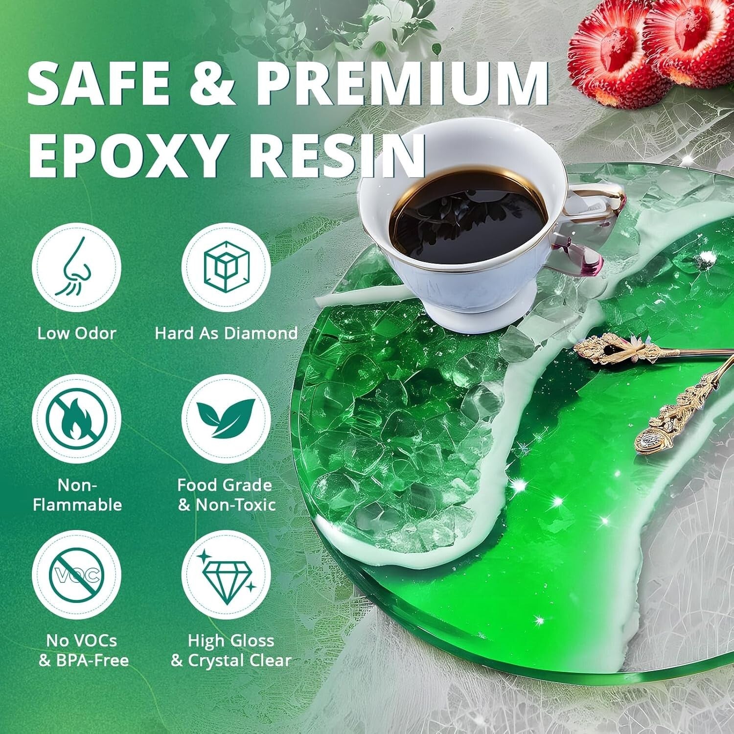2 Gallon Premium Epoxy Resin Kit - UV Resistant, Scratch-Proof & Versatile
