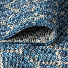 Load image into Gallery viewer, Stylish 5'3"x7'7" Navy/Light Gray Geometric Rug - Easy Clean and Stain-Resistant