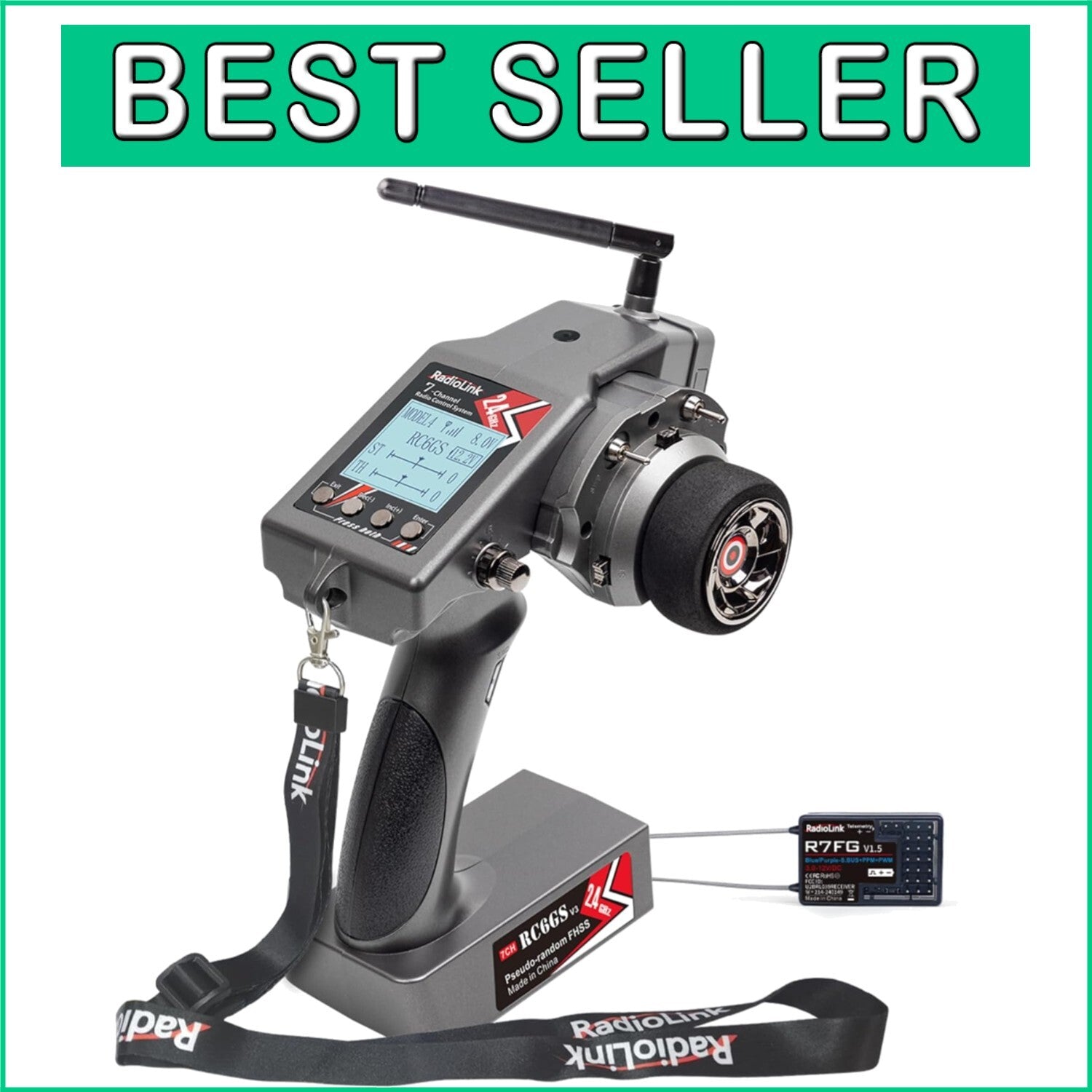 Durable Waterproof Telemetry RC Transmitter with 1900ft Range & Custom Channels