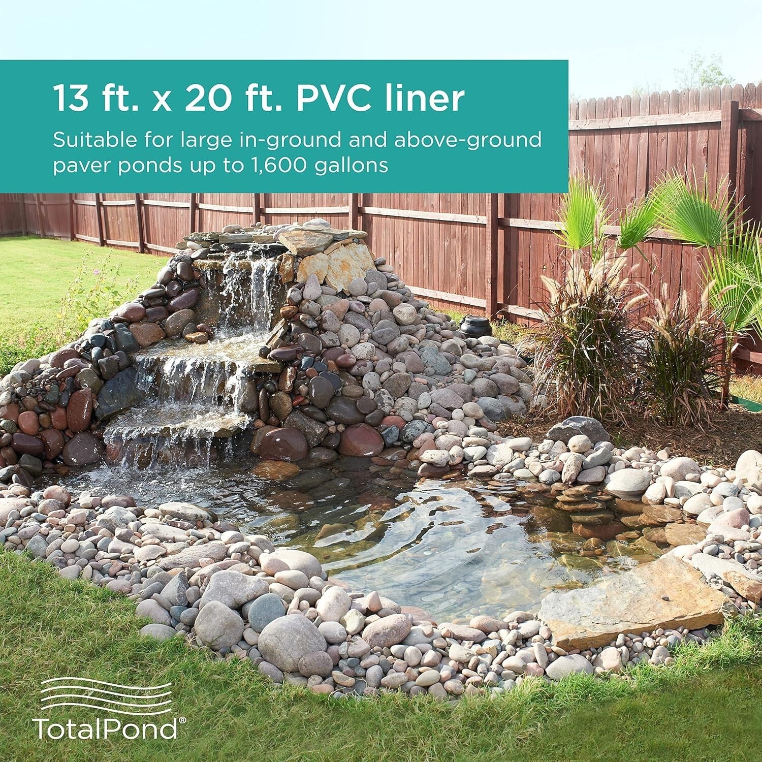 Premium 13x20 ft. PVC Pond Liner - Durable, UV-Resistant & Easy to Install