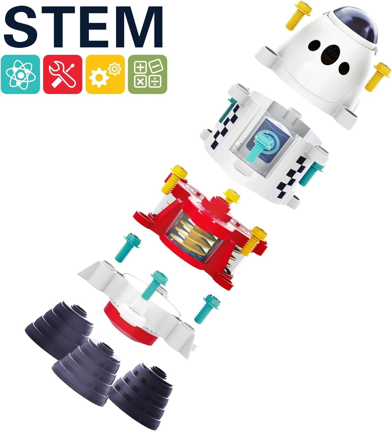 STEM Building Rocket Playset with Shuttle & Astronauts: Adventure for Kids 3-8