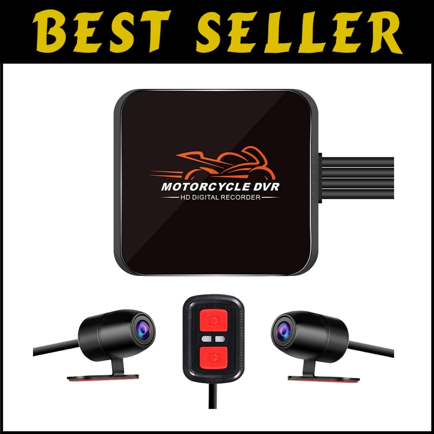 Dual 1080P Motorcycle Dash Cam with Starlight Night Vision & WiFi Connectivity