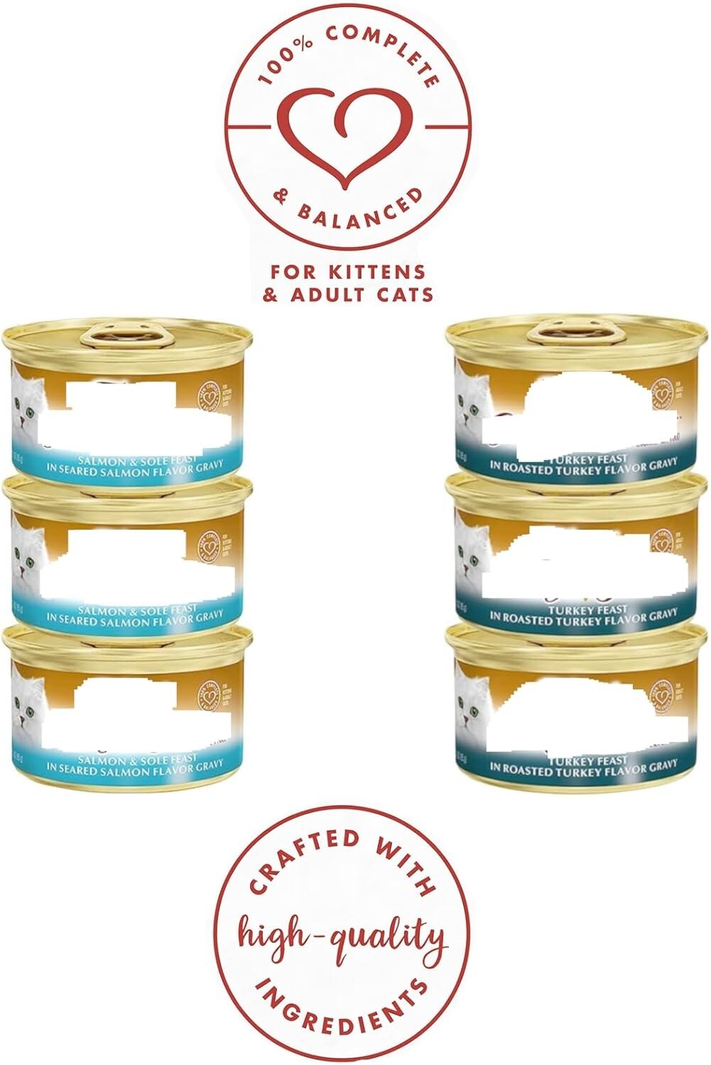 Delicious 24-Can Wet Cat Food Gravy Variety Bundle with Toy - All Life Stages