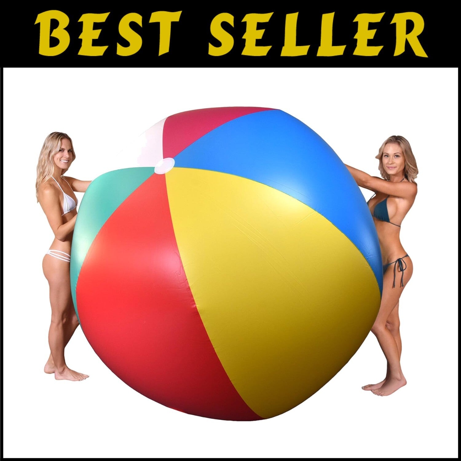 Durable 6 ft Inflatable Beach Ball with Repair Kit - Water Play Essential