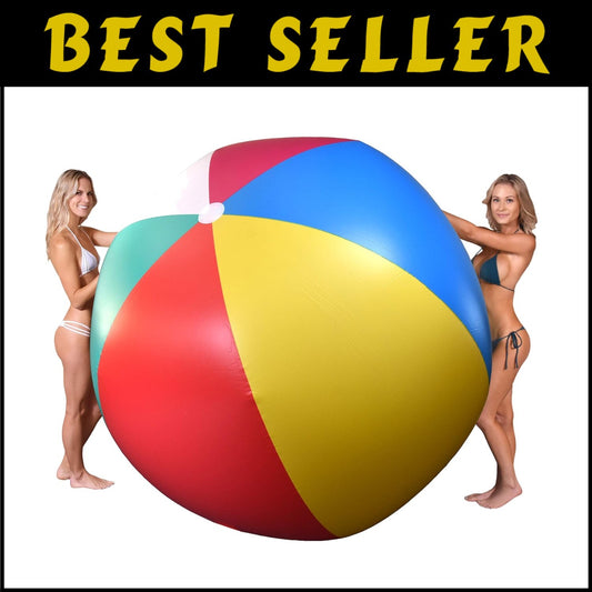 Durable 6 ft Inflatable Beach Ball with Repair Kit - Water Play Essential