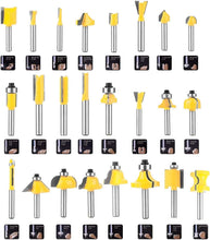 Load image into Gallery viewer, 24-Piece Router Bits Set, 1/4 Inch Shank, Durable Carbon Steel for Woodworking