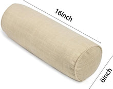 Load image into Gallery viewer, Organic Cotton Neck Roll Pillow with Removable Cover - Ideal for Travel &amp; Home
