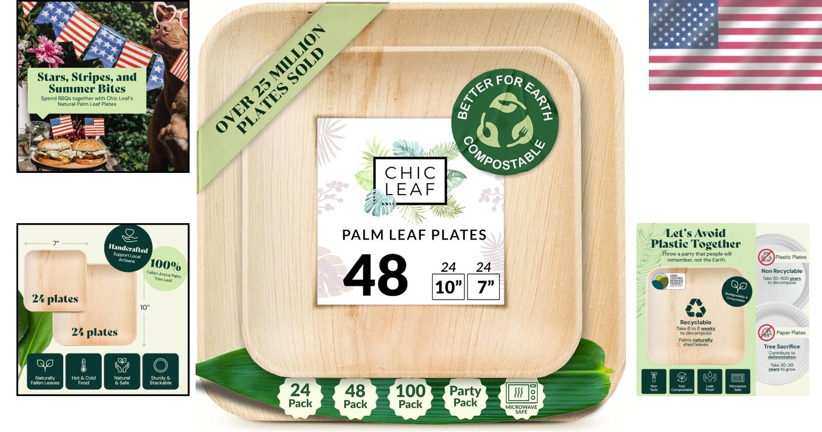 Elegant & Sturdy Palm Leaf Plates - Disposable Tableware for All Occasions