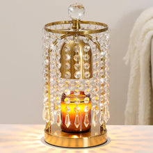 Load image into Gallery viewer, Candle Warmer with Timer &amp; 2 Bulbs - Stylish Gold Crystal Decor for Home