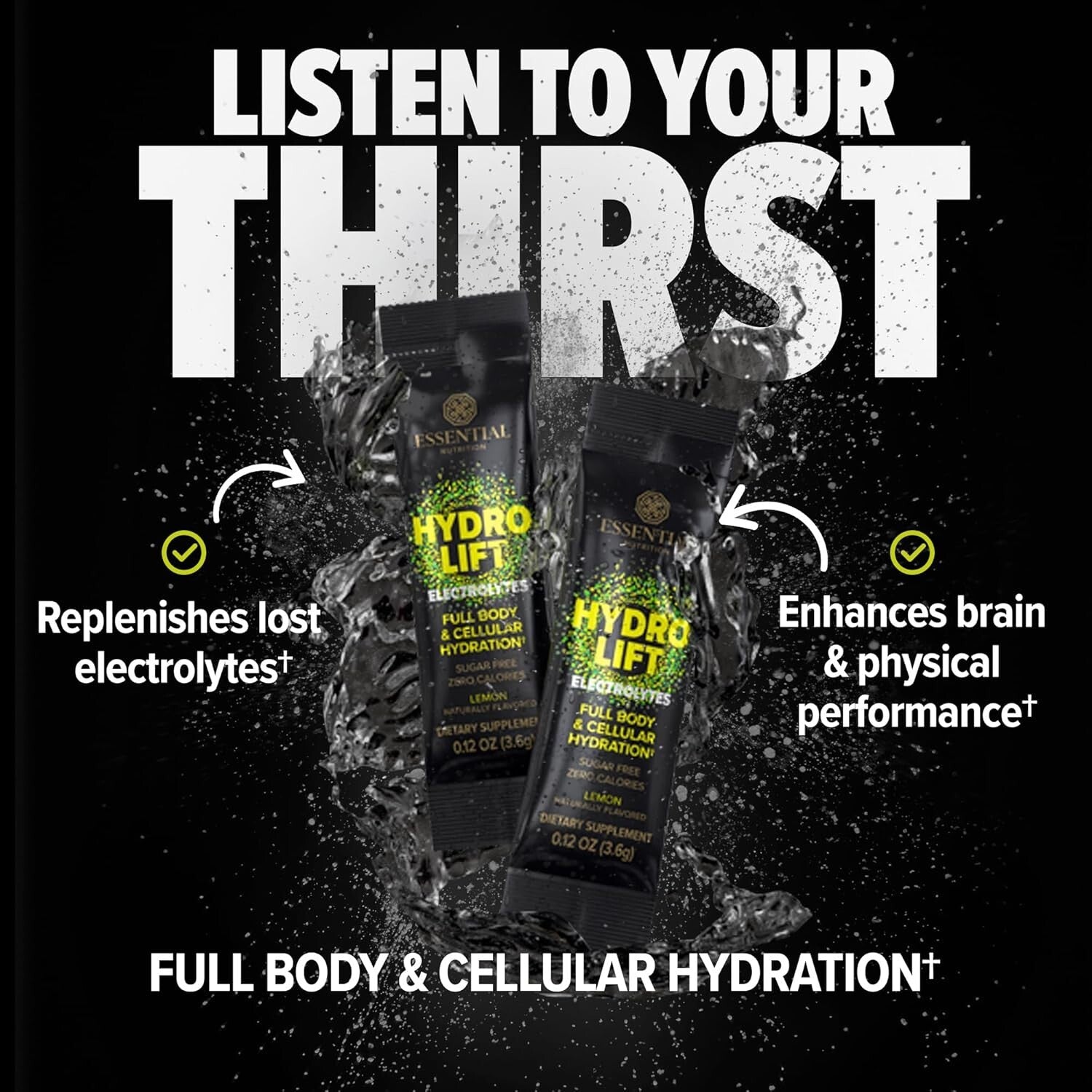 Comprehensive Hydration with Hydrolift Electrolytes - Lemon Flavored Powder