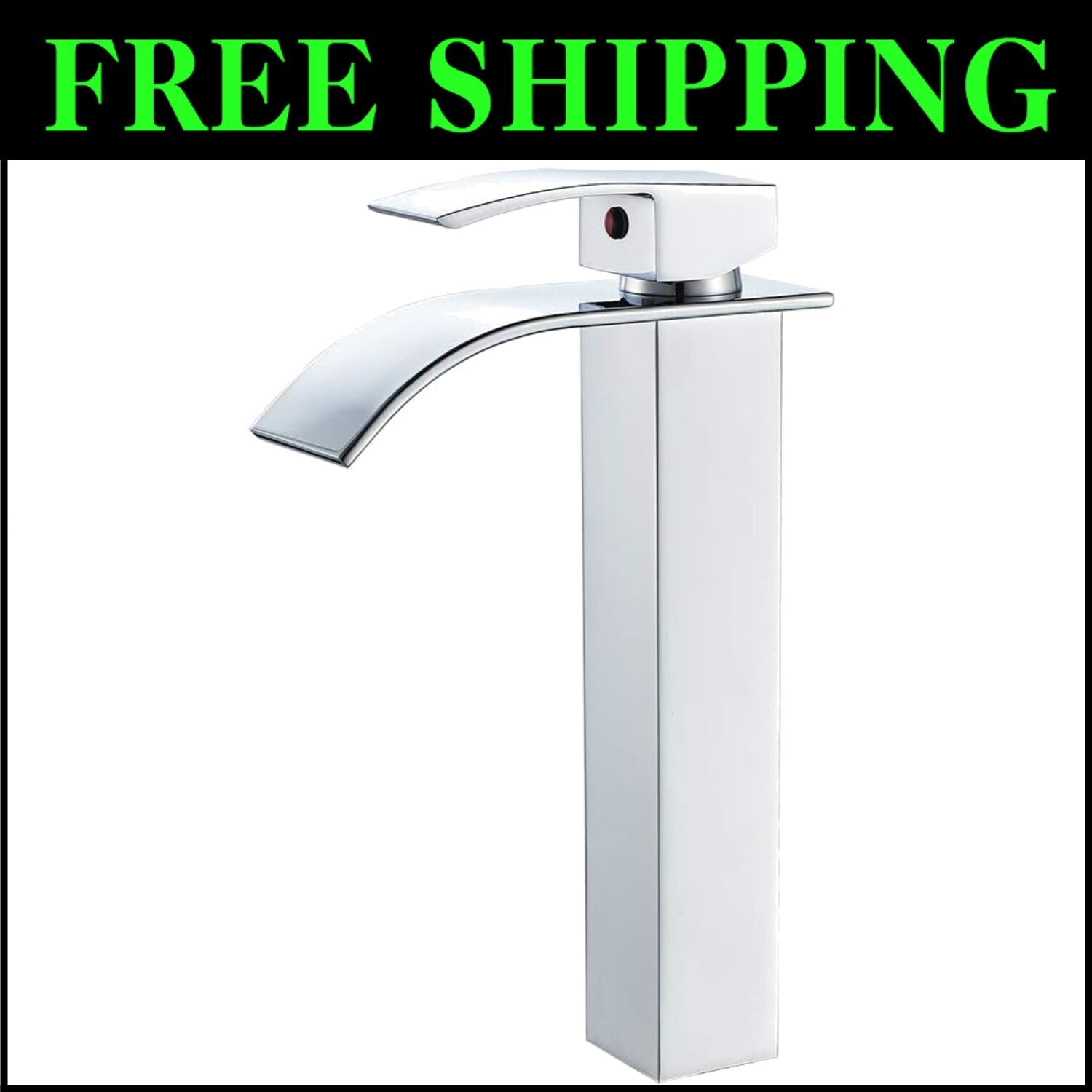 Water-Saving Chrome Bathroom Vessel Sink with Elegant Waterfall Feature