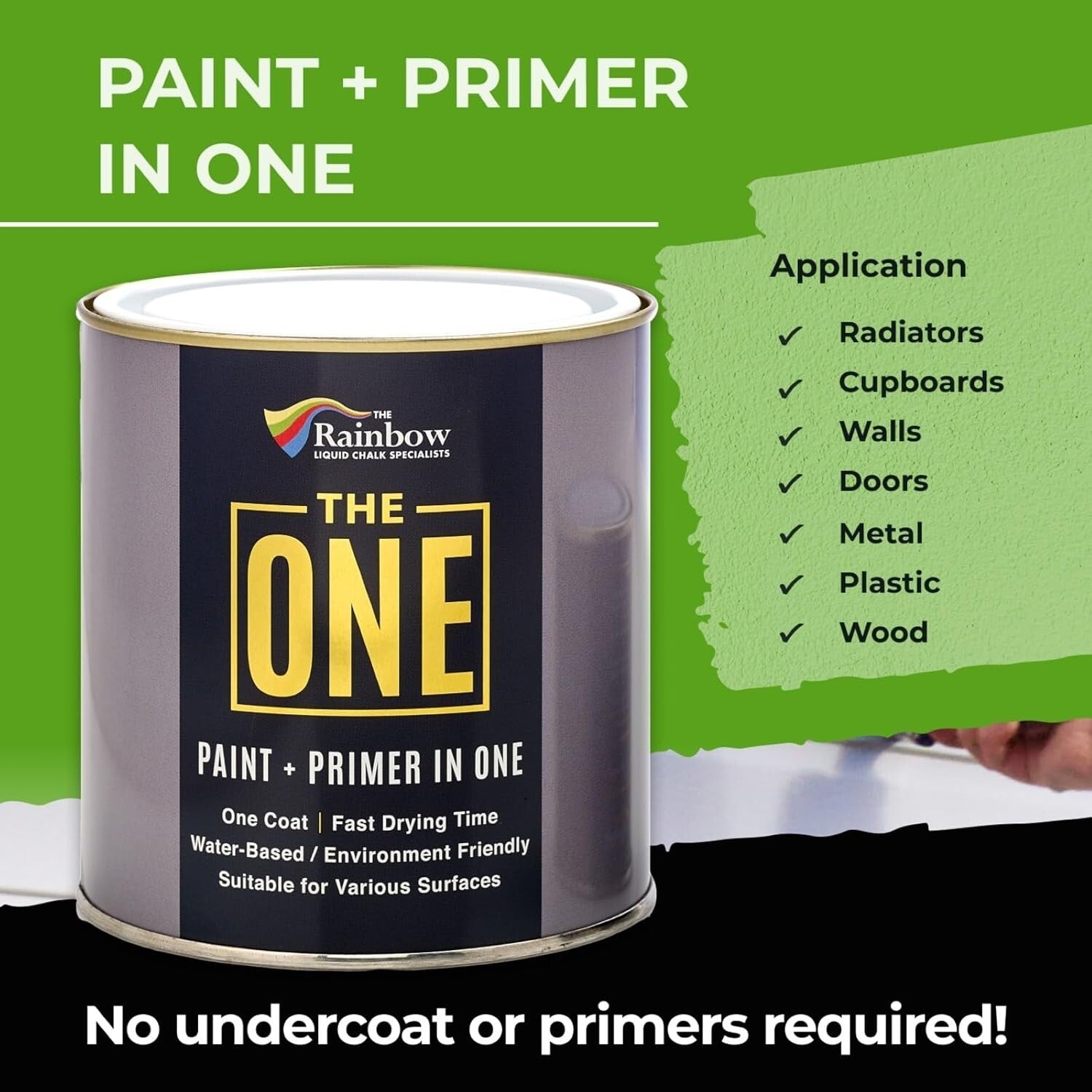 All-in-One 2.5L Paint & Primer - Durable Matte Black for Indoor & Outdoor Use