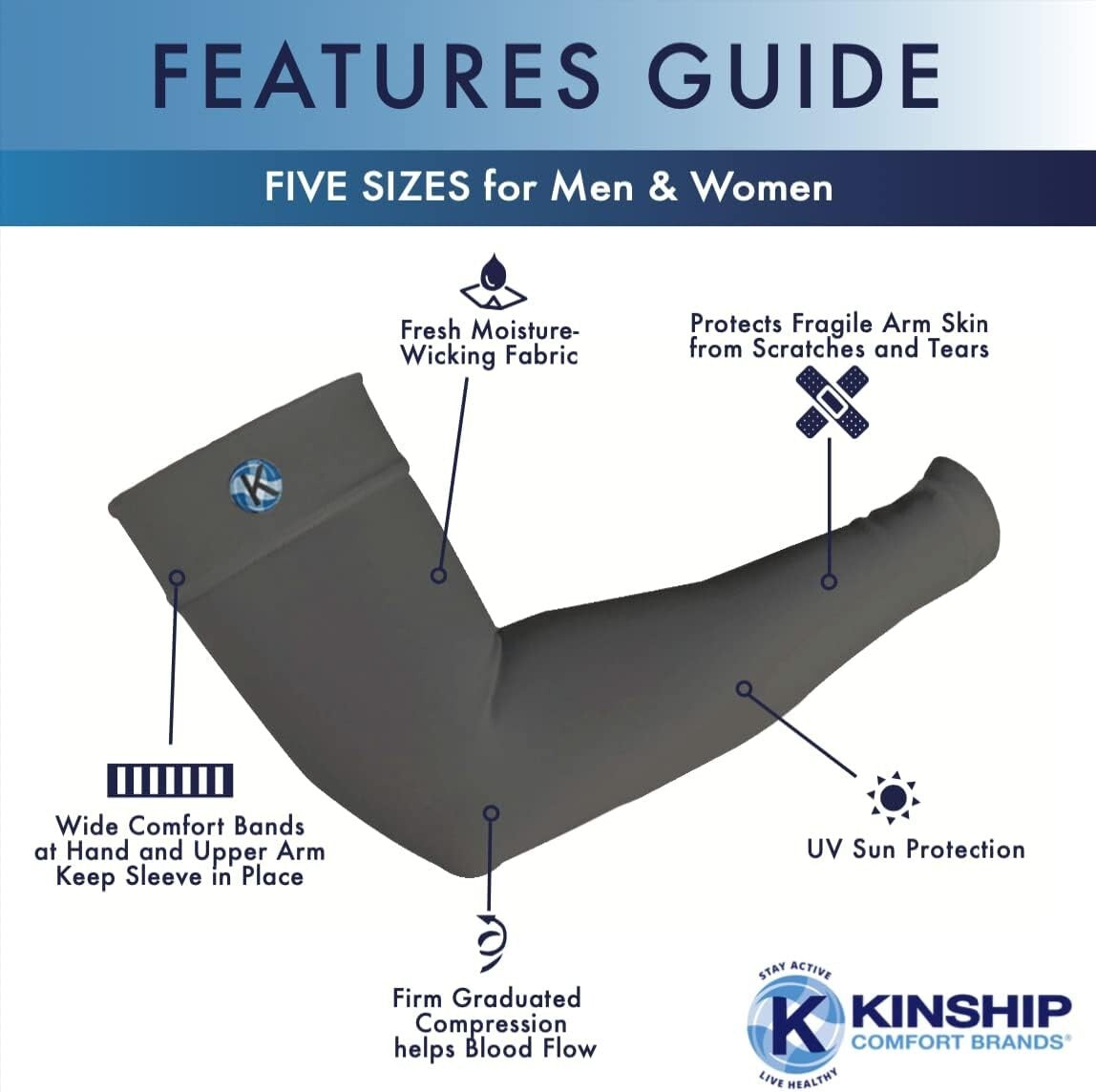 Durable Arm Sleeves for Lymphedema and Arthritis - Unisex Sizes Available