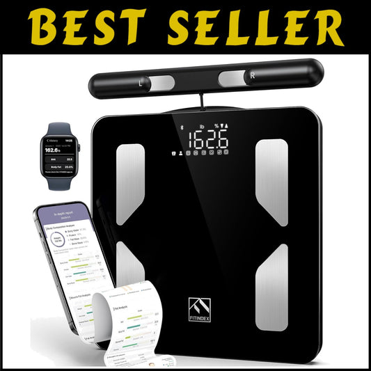Elegant Black Body Composition Analyzer with LED Display & Bluetooth Integration