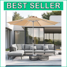 Load image into Gallery viewer, Elegant 9FT Outdoor Umbrella with UV Protection and Easy Crank Mechanism