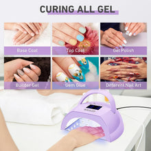 Load image into Gallery viewer, Purple 80W UV Nail Lamp with Removable Metal Base - Ideal for Home &amp; Salon