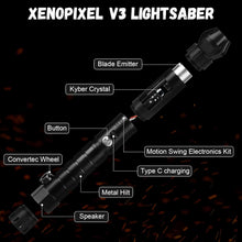 Load image into Gallery viewer, Heavy Duty Dueling Lightsaber - Crystal Hilt, RGB Color Change, &amp; Motion Control