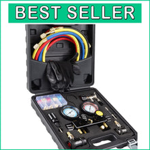 Load image into Gallery viewer, 4-Valve Automotive AC Gauge Set for R1234YF &amp; R134A Refrigerants - Heavy Duty