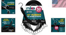 Load image into Gallery viewer, Versatile 10-Inch Rubber Bungee Straps - Heavy Duty Cargo Cords, 50 Count