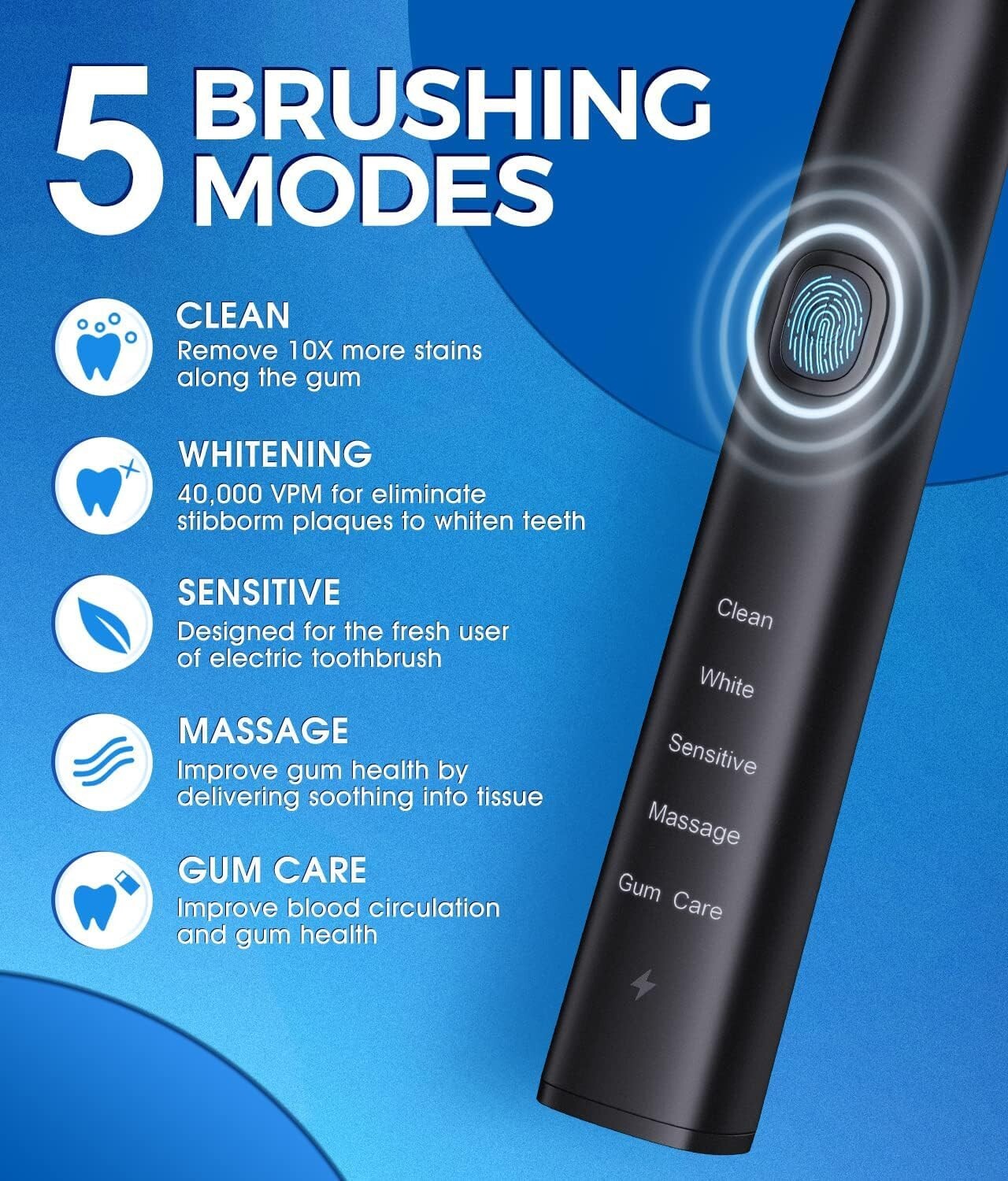2-in-1 Electric Toothbrush & Water Flosser Combo - 600ML with 10 Pressure Modes
