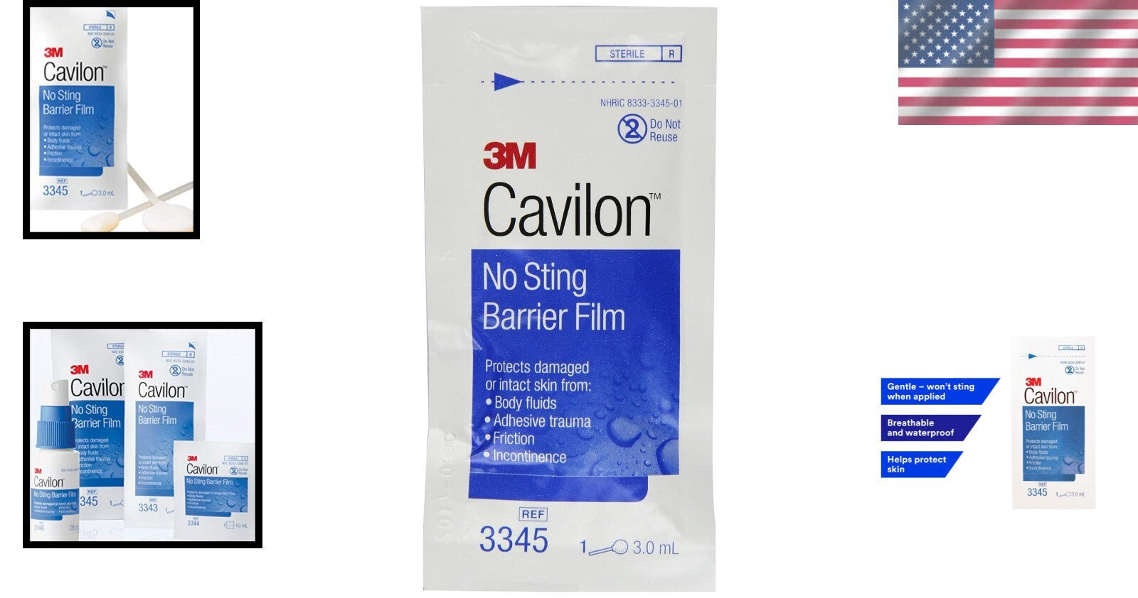 Hypoallergenic No Sting Barrier Film - Clinically Proven Protection Wand Bundle