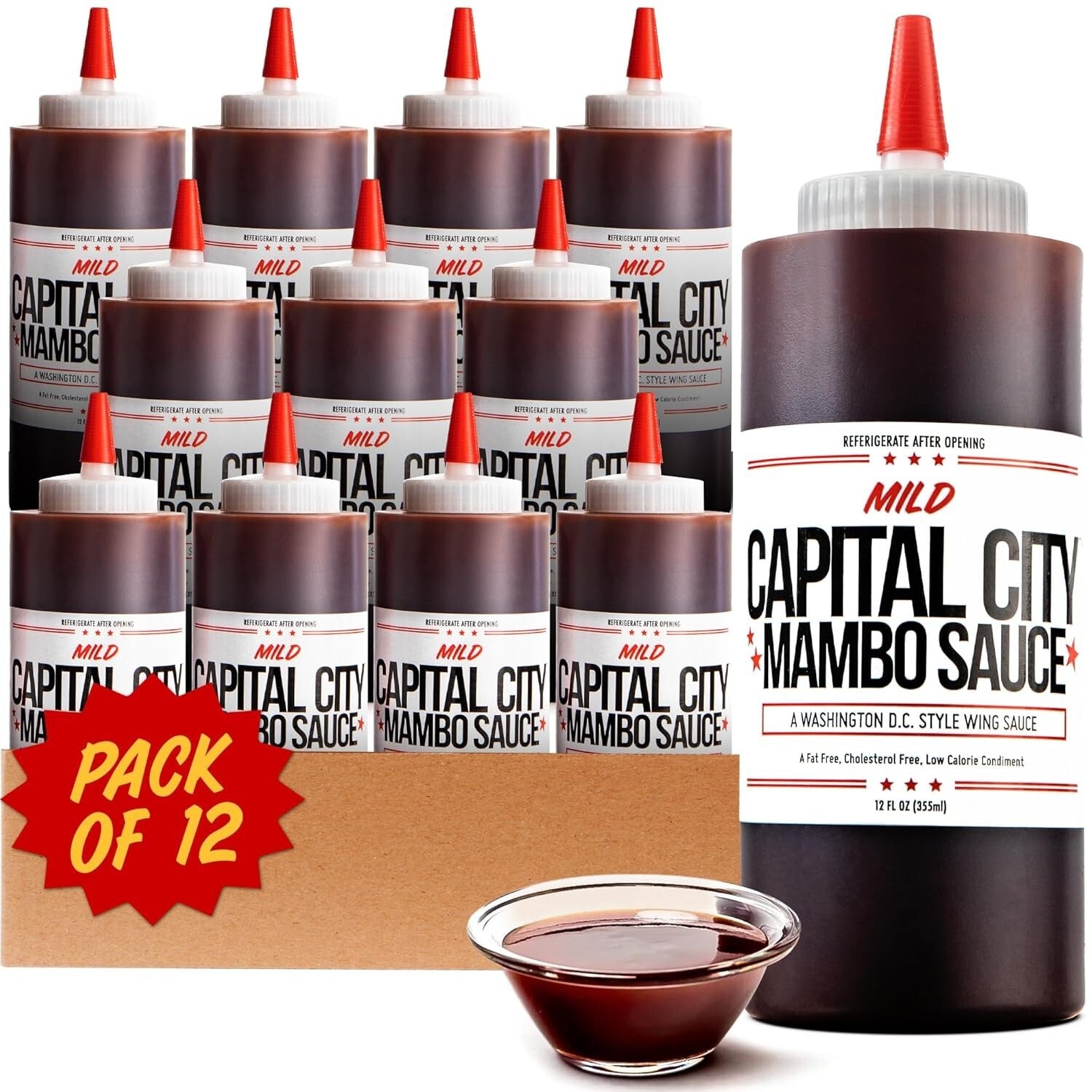 Versatile Mild Mambo Sauce, 12 Pack - Bold DC Flavor for Dipping and Drizzling