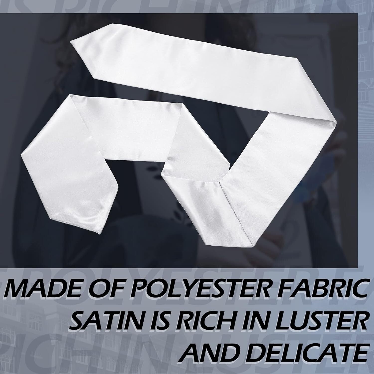 Unisex Graduation Stole Set - 24 Elegant White Satin Sashes for Memorable Events