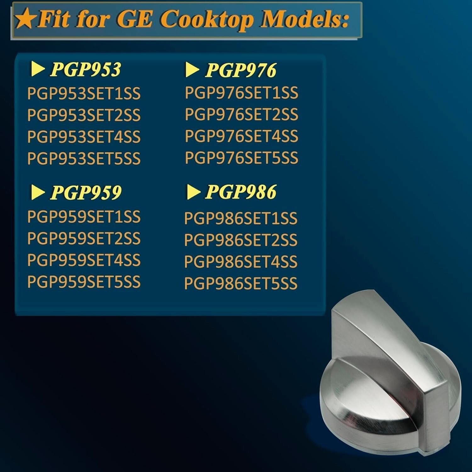 5-Pack GE Compatible Gas Cooktop Knobs - Easy Installation & Durable Design