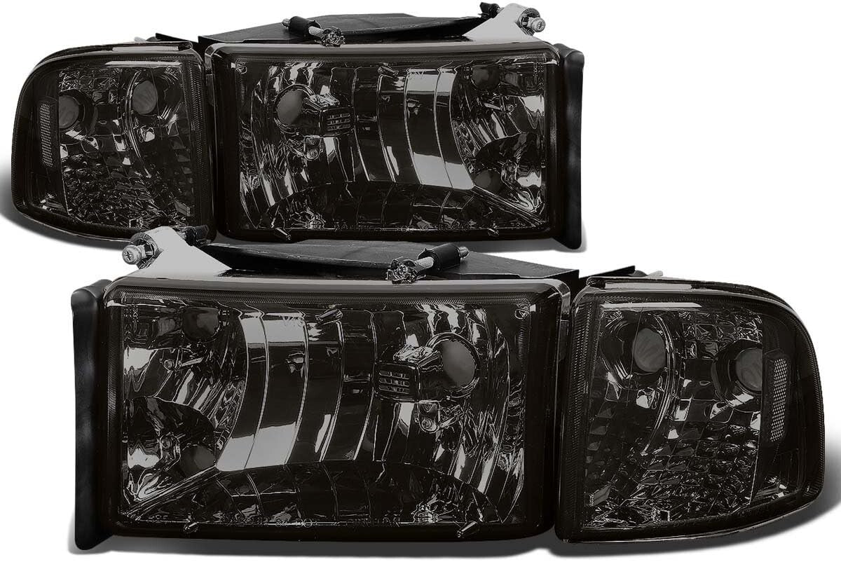 Replacement Smoke Lens Headlights for 94-01 Ram 1500/2500/3500 - Complete Set