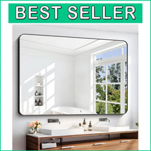 Load image into Gallery viewer, Versatile Rectangular Wall Mirror - Matte Black Frame for Bathroom &amp; Living Room