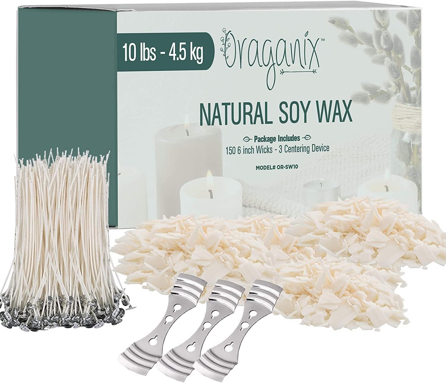 Beginner-Friendly Candle Making Kit - 10lbs Soy Wax, Wicks & Centering Tools
