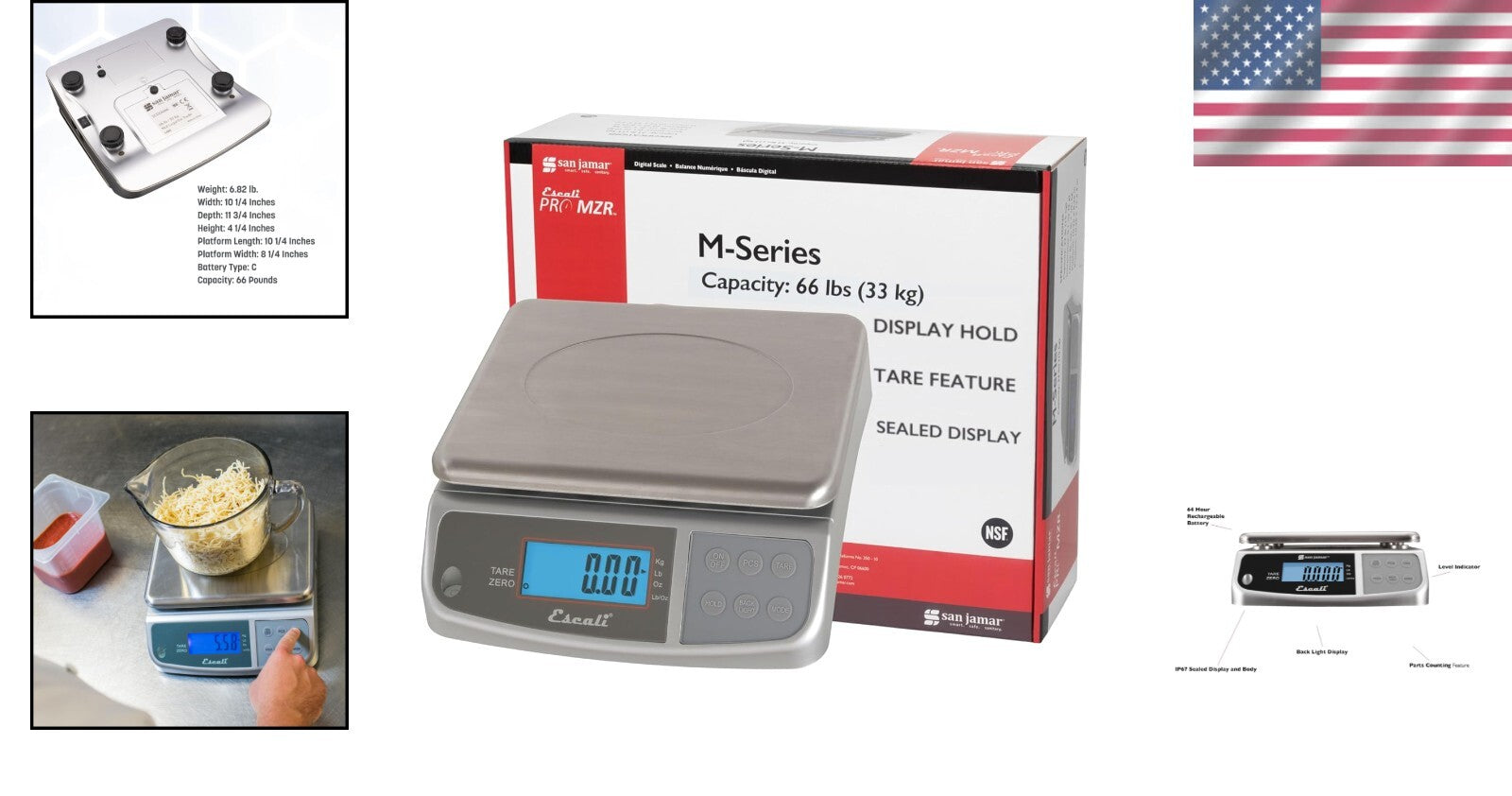 Battery Operated Digital Food Scale - 66 lb Capacity for Precision Cooking