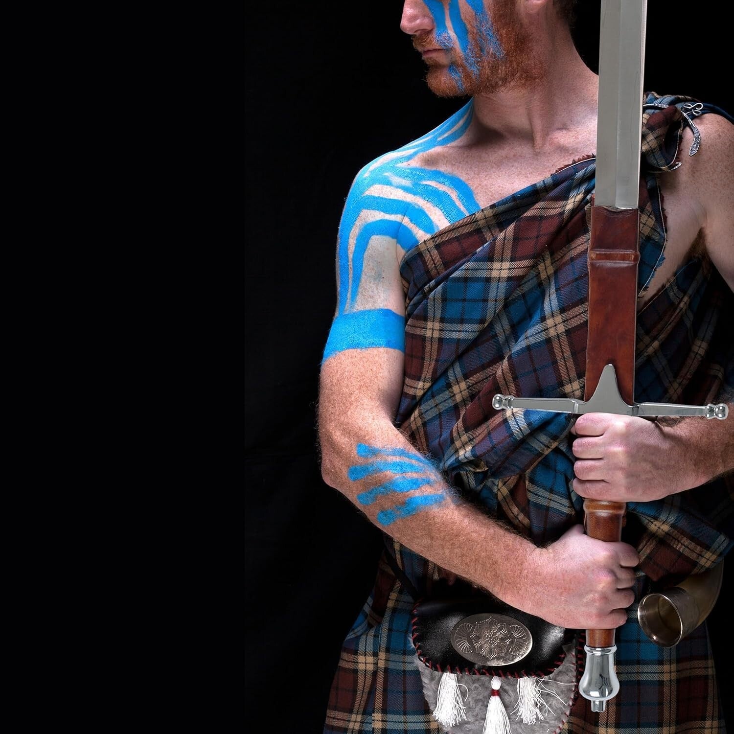 Stainless Steel Braveheart Sword with Leather Sheath - Perfect for Cosplay