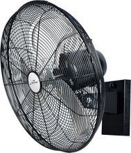 Load image into Gallery viewer, Adjustable 20" Black Wall-Mounted Oscillating Fan - Ideal for Garages &amp; Patios