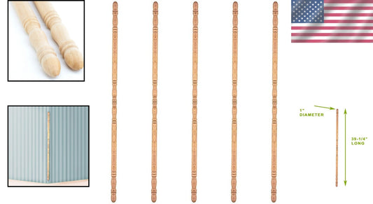 Round Sanded Corner Wall Protectors - 5-Piece Beechwood Set for Easy Install