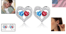 Load image into Gallery viewer, Hypoallergenic Double Birthstone Stud Earrings - Anniversary &amp; Birthday Gift