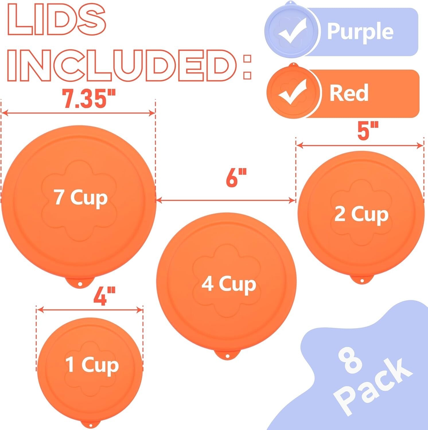 8 Stylish Round Silicone Replacement Lids for Pyrex - Food-Grade, Leak-Proof