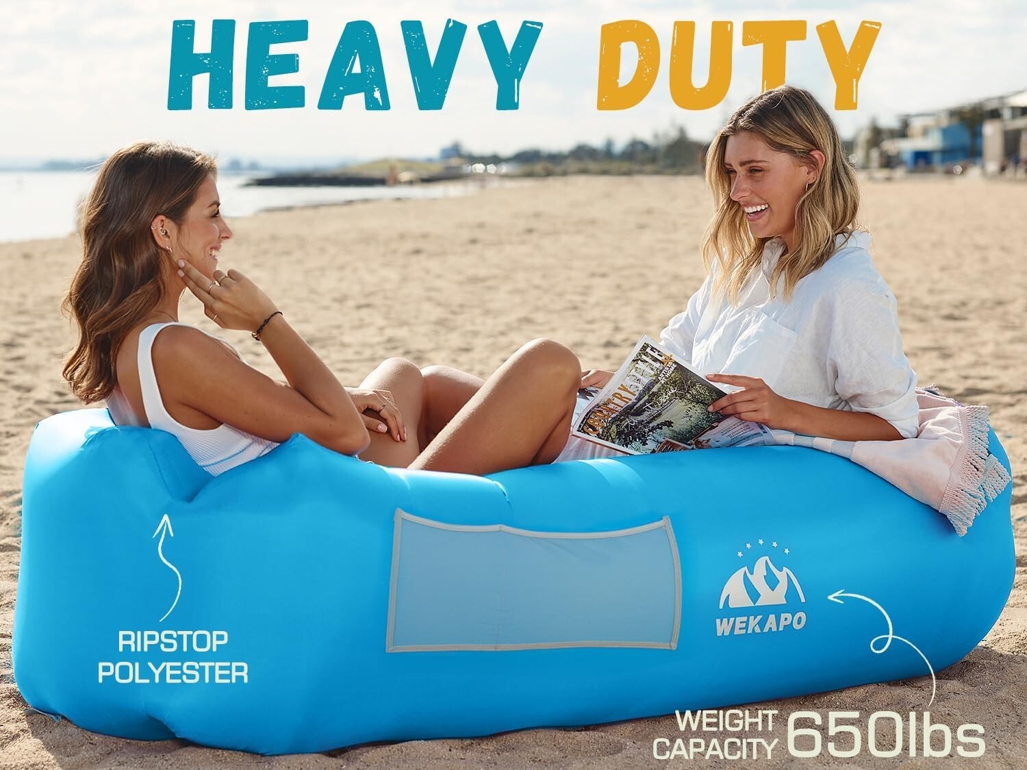 Compact Foldable Inflatable Sofa with Anti-Deflate Technology - 650 lb Capacity