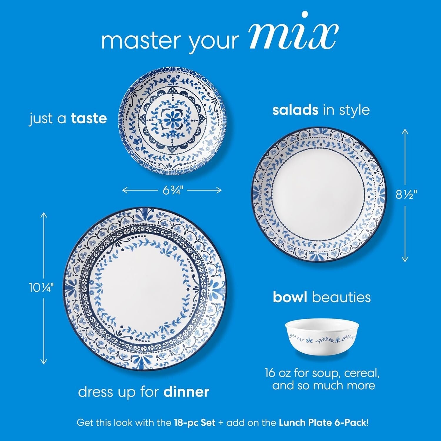 Elegant 6-Piece Lightweight Dinner Plate Set - Microwave & Dishwasher Safe