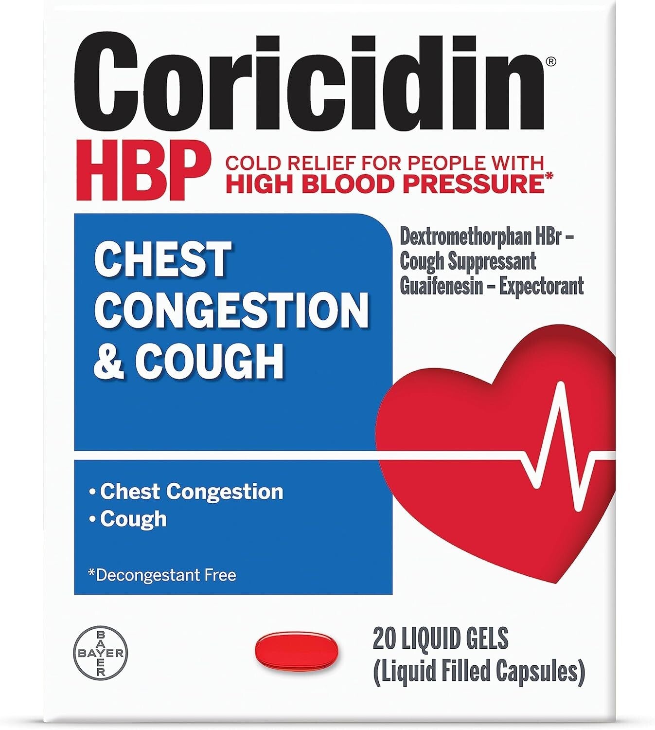 Fast-Acting Cough and Chest Congestion Liqui-Gels - Safe for High Blood Pressure