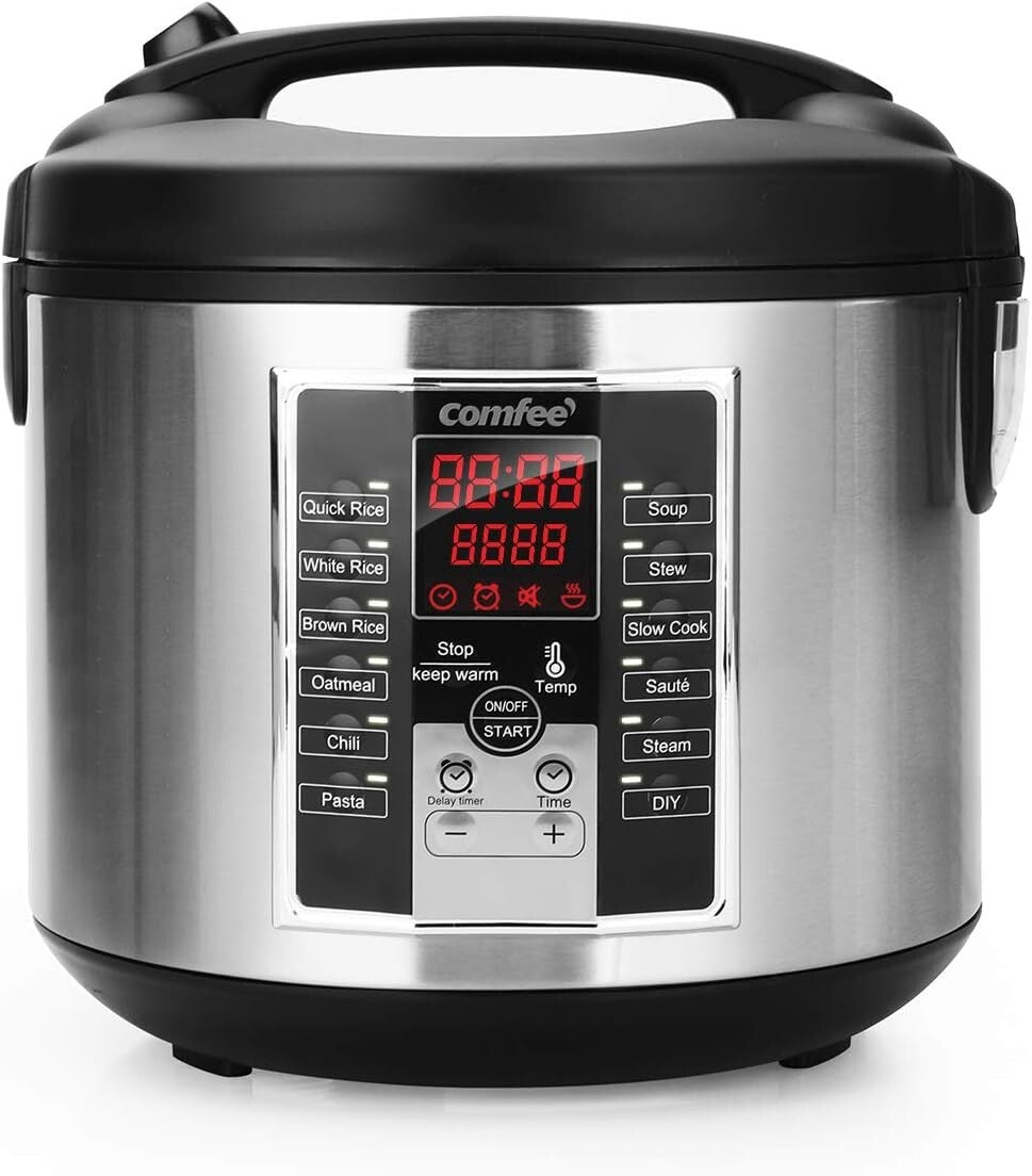 12 Digital Cooking Programs Multi Cooker - 5.2Qt Family Size Steamer & Rice Pot