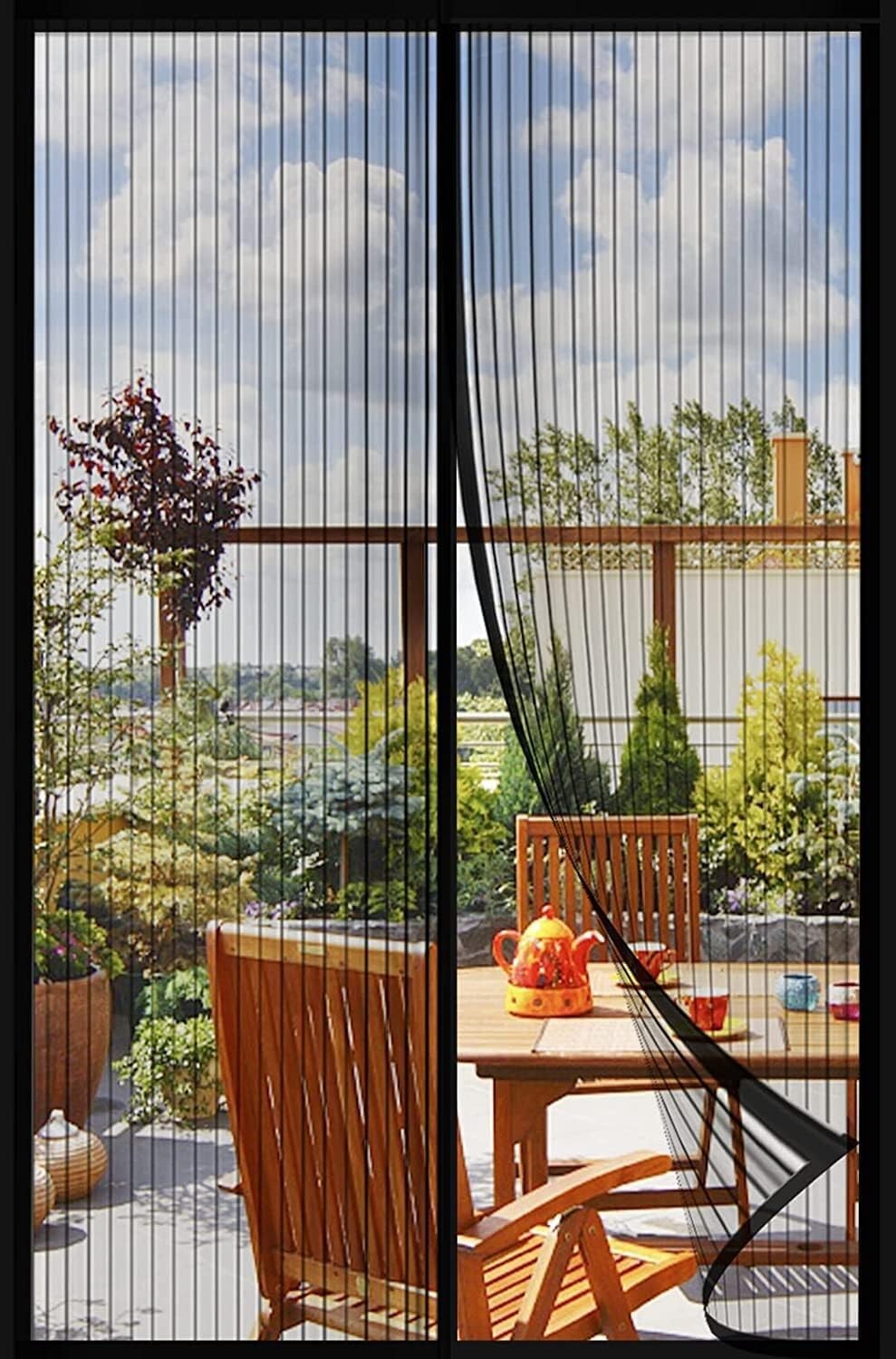 Magnetic Screen Door Mesh - Keep Bugs Out, Easy Install for 72x80 Inch Doors