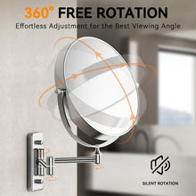 Load image into Gallery viewer, Double-Sided 20X Magnifying Chrome Makeup Mirror with Wall-Mount &amp; Tweezers