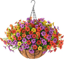 Load image into Gallery viewer, Easy Assembly Faux Flower Hanging Basket - Delightful Outdoor Decoration