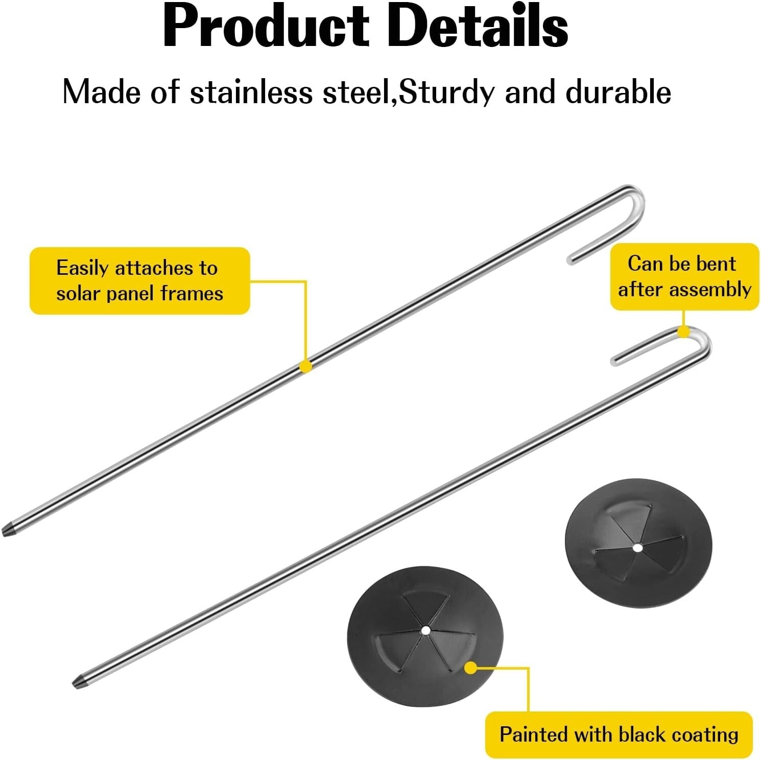 Compact 200 Stainless Steel Solar Panel Clips for Effective Critter Protection