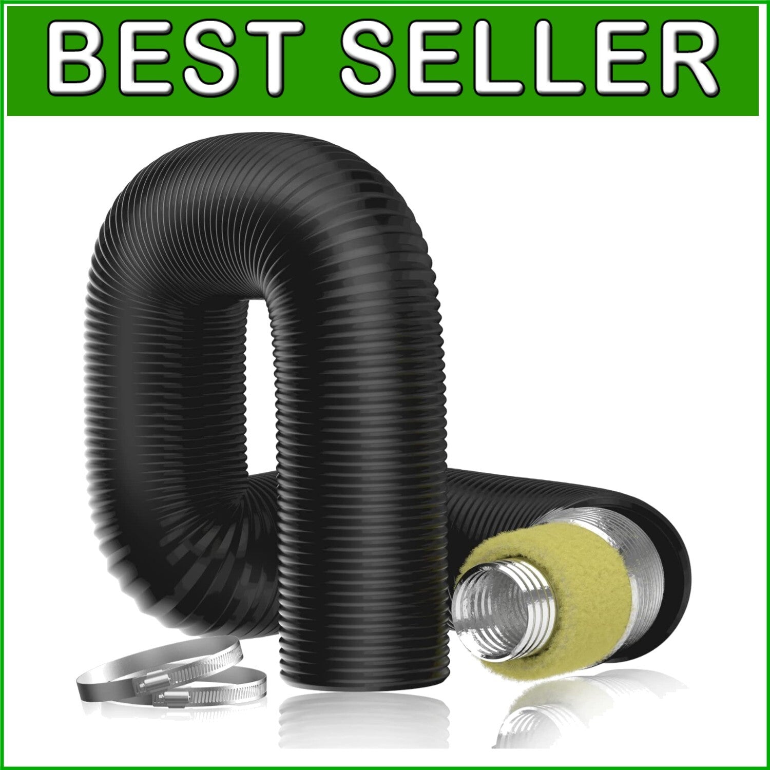 4-Layer Insulated Flexible Duct - 6'' x 8 Ft, Ideal for HVAC and Noise Control