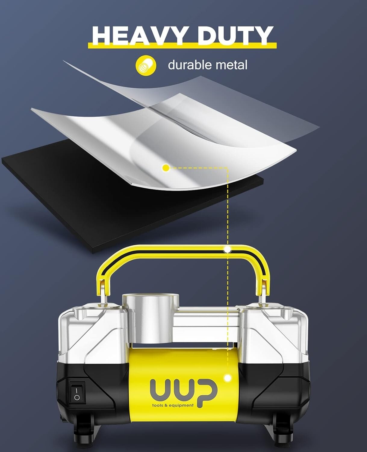 Portable 150 PSI Air Compressor with Nozzle Adapters & LED for Safe Travels